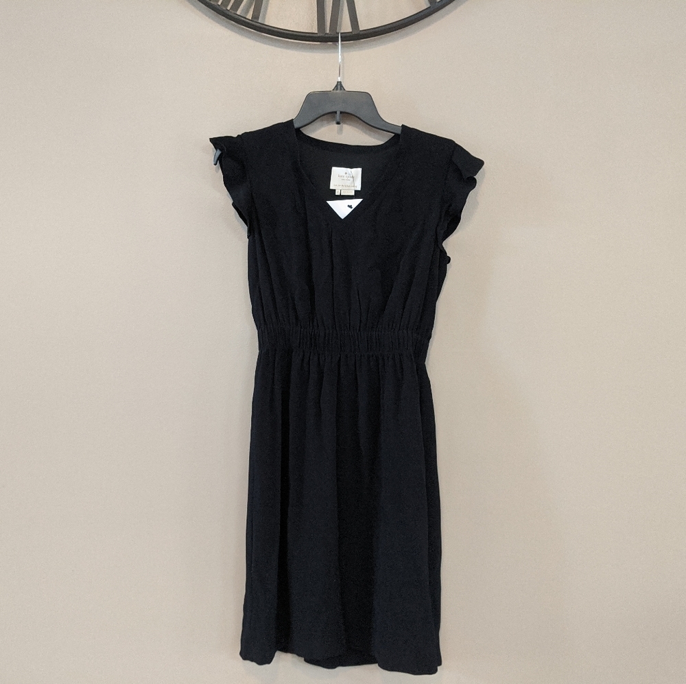 Kate Spade Black Dress Flutter Sleeve Dress - Picture 7 of 14